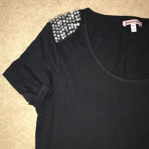 Juicy Couture rhinestone shoulder tee